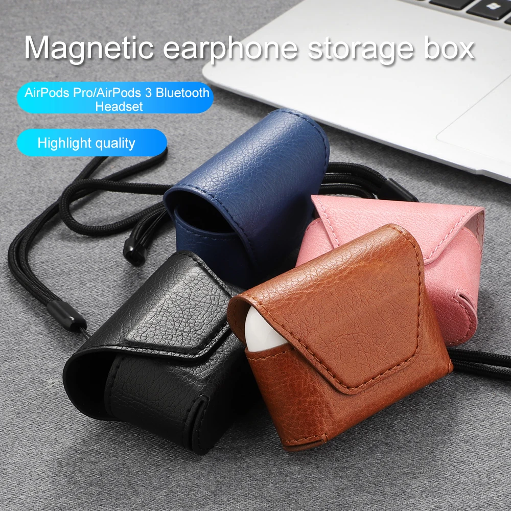 Кожаный чехол для Apple AirPods Pro TWS, беспроводной Bluetooth футляр для наушников, коробка для хранения, анти-падение, портативные сумки Air pods
