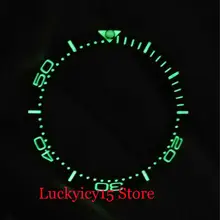 Высококачественный люминесцентный черный/синий Безель для наручных часов кольцевая вставка диаметром 38 мм подходят автоматические мужские часы