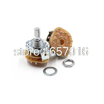 

10PCS/LOT RS25 Shaft Panel Mount 2P6T Rotary Switch Selector Band 2 Pole 6 Position Knob Switch Band Switches