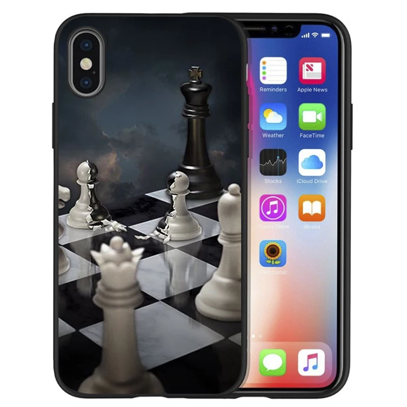 cute iphone se cases black and white chess black Silicone Phone Case For iPhone 13 12 XR XS Max 5 5S SE 2020 6 6S PLUS 7 8 X 11Pro Max 11 Cover iphone se clear case