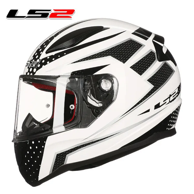 LS2 FF353 гоночный Полнолицевой мотоциклетный шлем Capacete Casco Moto cask руля туристические шлемы caski Motocyklowe - Цвет: Carborace White