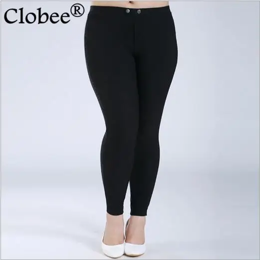 5XL 6XL выше размера d размера плюс женские укороченные брюки эластичные впитывающие силу Женские брюки повседневные облегающие леггинсы WQ735