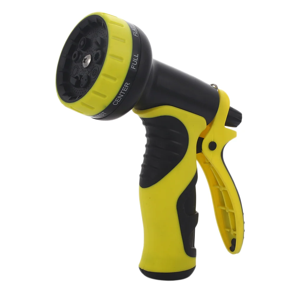 Yellow Полив для мытья автомобиля сад 9 шаблон пластиковый пистолет для мытья воды пистолет распылитель сопла Удобный домашний шланг для полива газона высокого давления - Цвет: Yellow