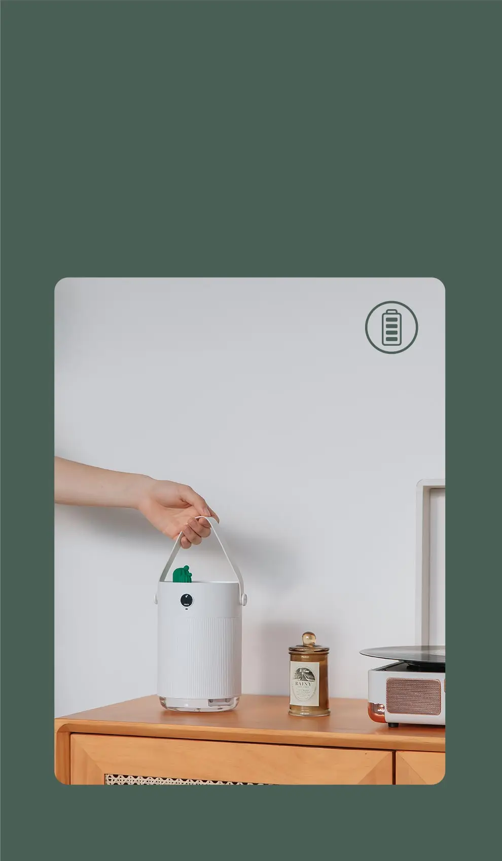 YouPin 1L Sothing Cactus Double Spray Humidifier LCD Digital Detect Humidity Purifying Air Mist Diffuser With 7 Colorful LED Light (7)