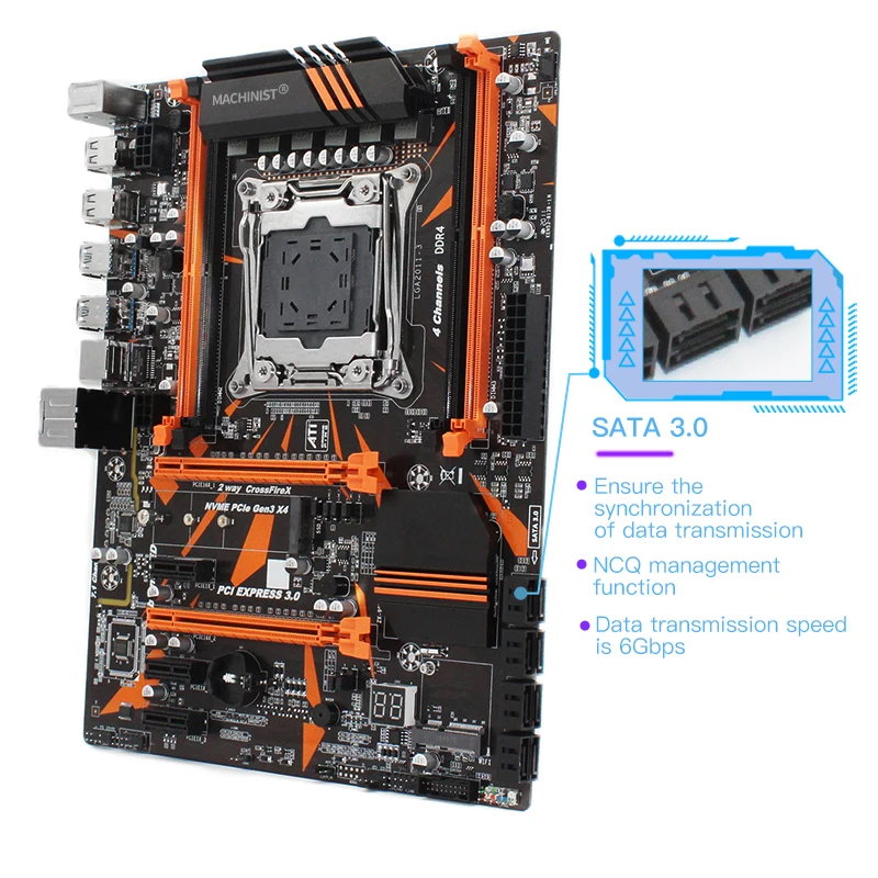 Материнская плата X99 Turbo LGA 2011 3 с поддержкой DDR4 RAM Xeon E5 V3 V4 процессор