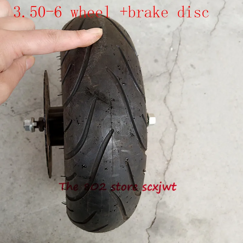 Размер 3,50-6 бескамерная вакуумная шина и " литые диски с Тормозным Диском подходит для складного электрического скутера 10 дюймов колеса электрического самоката