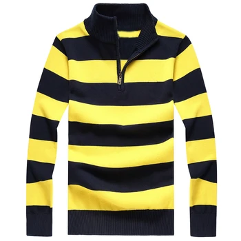 

Men Small Pony Half Zipper 100%cotton Sweater Jersey Horse Jumper Hombre Pull Homme Hiver Men Knitted Sweaters Zipper