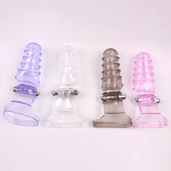 Sex Finger Vibrating Ring Massage Extend Cock Sleeve Condom Stick Masturbation Enhance HandJob Clit Stimulate Squirt Brush Woman 5