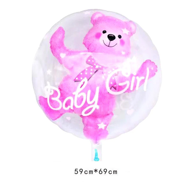 1 шт. двухслойные синие и розовые воздушные шары из фольги в виде медведя, украшения для вечеринки на день рождения, Детские воздушные шары, Детские вечерние шары