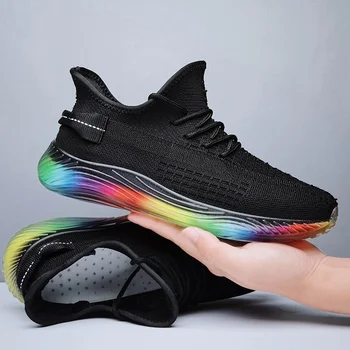 

Fashion transparent camouflage sneakers fly woven men's shoes breathable running shoes causal men sneakers Chaussures homme