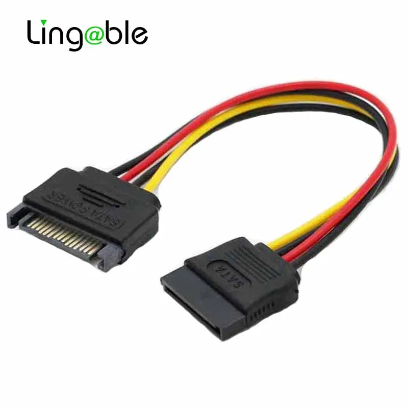 Кабель удлинитель для жесткого диска 15pin Male 15P Female SATA кабель HDD SSD силовые кабели 20