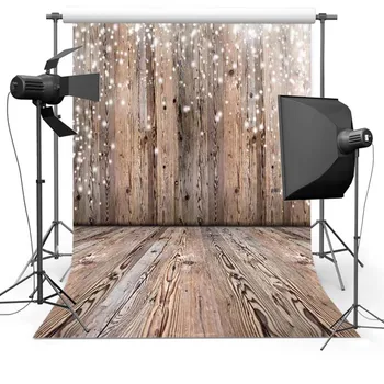 Vinyl Photography Background Brown Wooden Floor Snowy Children Backdrops for Photo Studio Christmas Backdrop Photo Background kate photography backdrops indoor brick floor photo background white flowers window background for wedding backdrop
