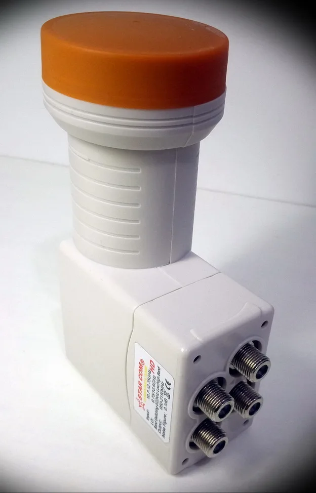 QUAD LNB SR-3604 STARCOM SR-320, SR-3602, SR-3604 Универсальный ku-диапазон цифровой HD одиночный, двойной, Quad LNB с высоким коэффициентом усиления низкий уровень шума спутниковая антенна LNB - Цвет: QUAD LNB SR-3604
