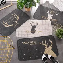 Стильный внутренний напольный коврик, скандинавский бытовой коврик для спальни, коврик для двери с головой оленя, нескользящий коврик, можно разрезать
