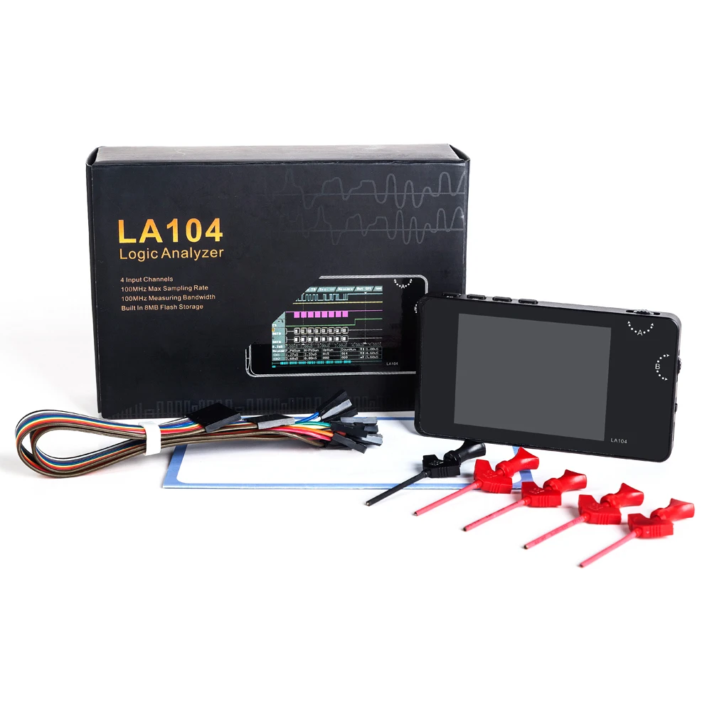 

4 Channels 100Mhz Digital Logical Analyzer USB Mini Max Sampling Rate Built in 8MB Flash Storage Oscilloscope for PH Measuring