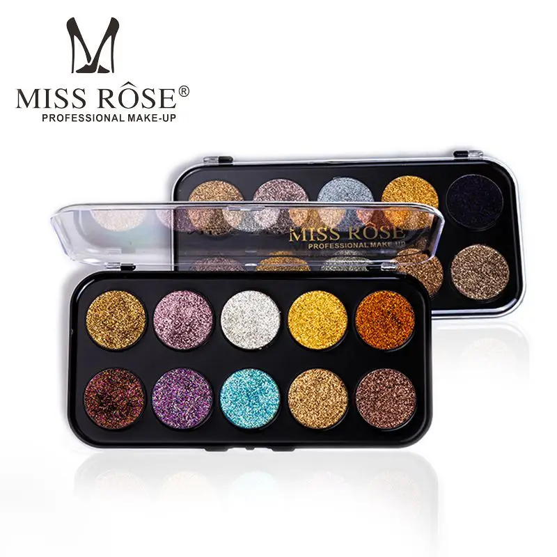 Miss Rose тени для век Palettesequins блеск Тени для век пластина блестящие тени для век с блестками порошок высокие глянцевые тени для век(с блеском
