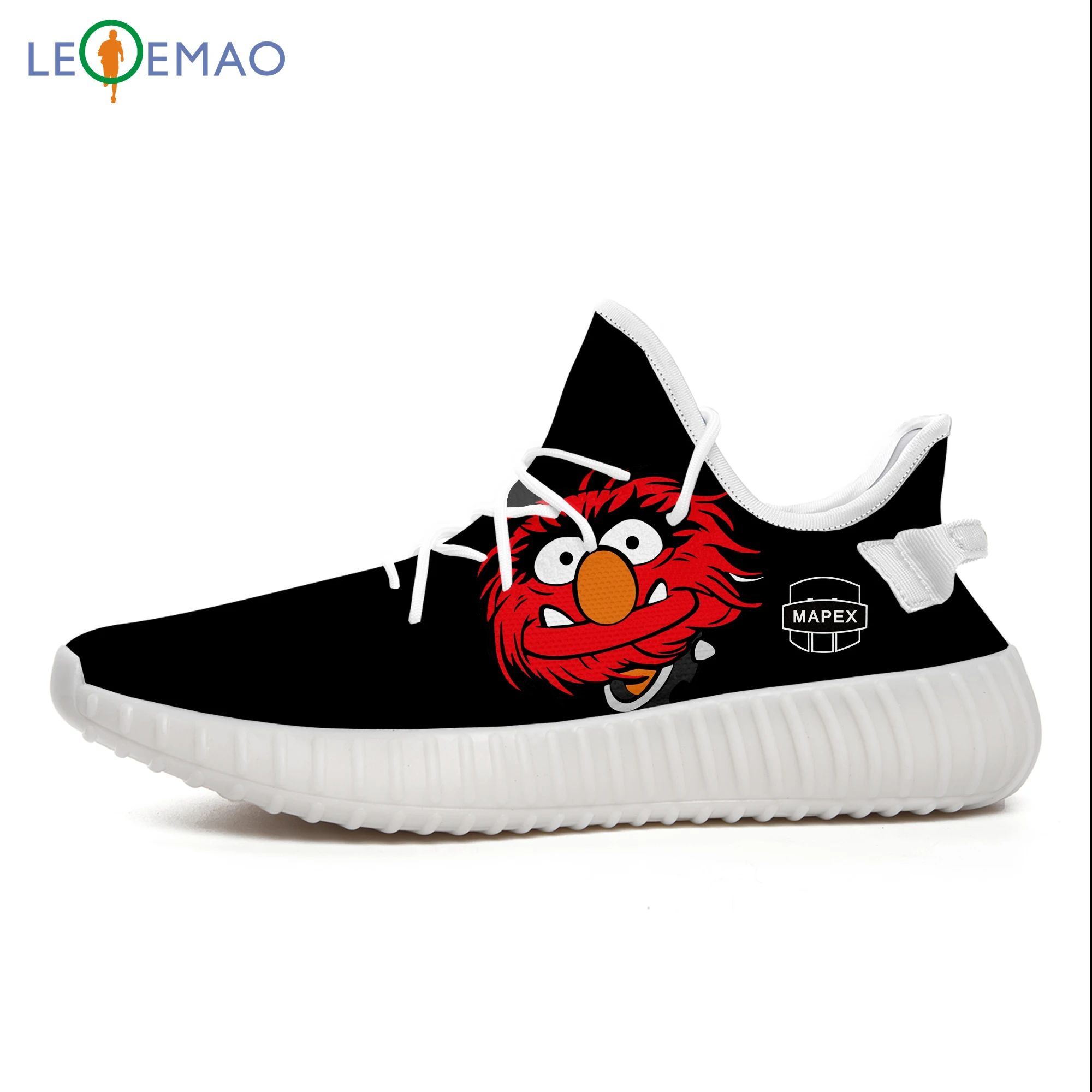 LEQEMAO/прогулочная обувь; барабанщик в виде животных; на заказ; Yeezys Boost; 350 V2; сетчатые воздухопроницаемые кроссовки Flyknit