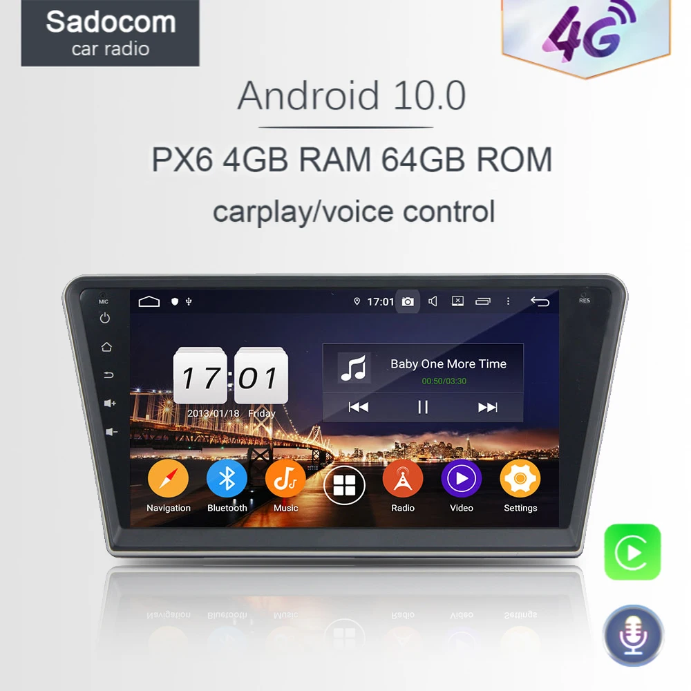 DSP 10 1 &quotAndroid 9 0 4 Гб ОЗУ 64 ГБ Автомобильный мультимедийный радио плеер gps RDS
