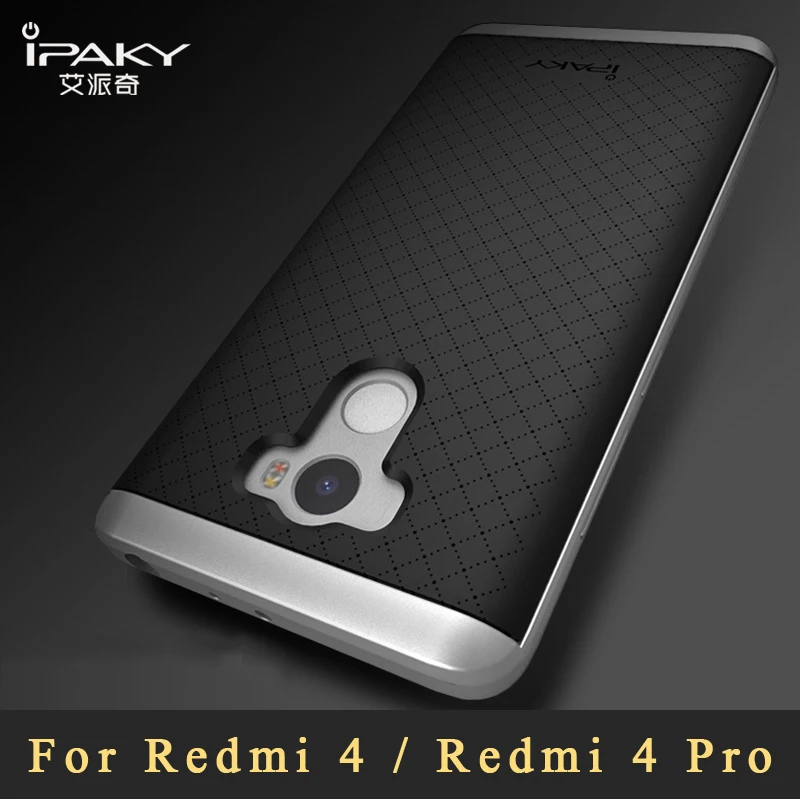 Redmi 4 4x Case ipaky Silicone Cover For Xiaomi redmi pro case Luxury Armor Back + PC Frame redmi4 Phone cover 5.0&quot |