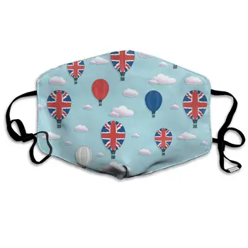 

Uk Hot Air Balloon Washable Reusable Mask, Cotton Anti Dust Half Face Mouth Mask For Kids Teens Men Women With Adjustable Ear