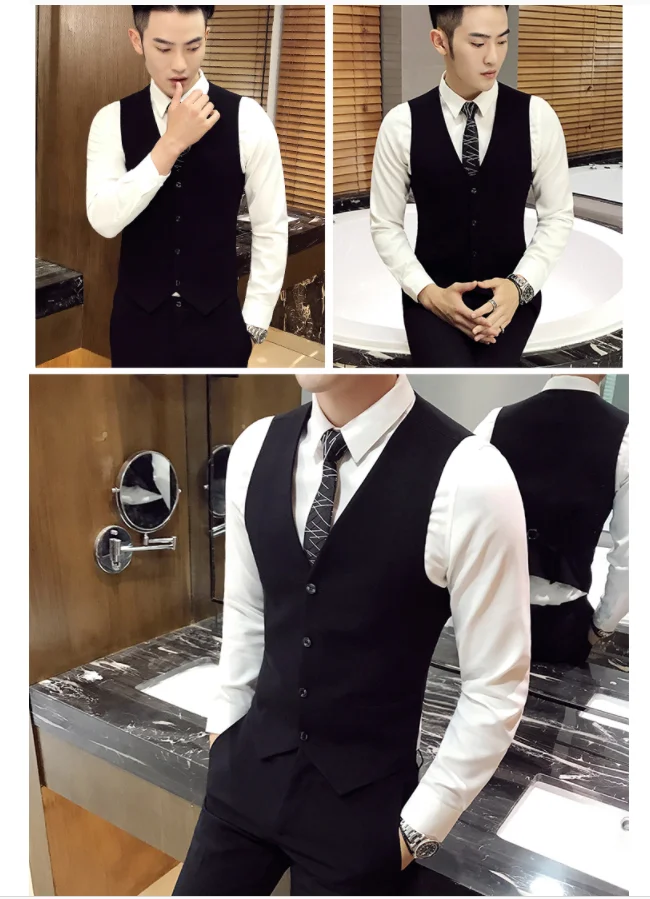 Чистый цвет мужской строгий костюм черный серый Slim Fit Мужские свадебные костюмы размер XXL XXXL двубортный мужской пиджак, жакет+ брюки+ жилет