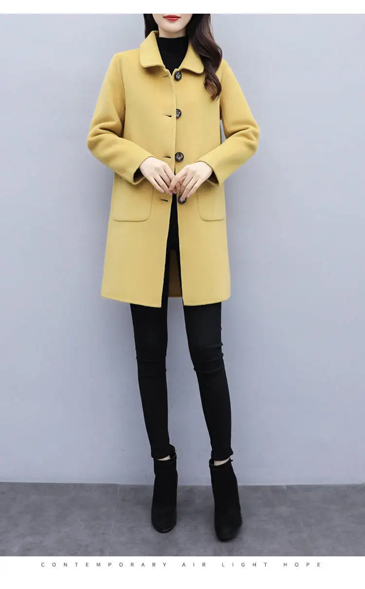 Good Version Woolen coat women's new 2021 autumn-winter business wear jacket single-Breasted big pocket solid color Temperament best winter jackets