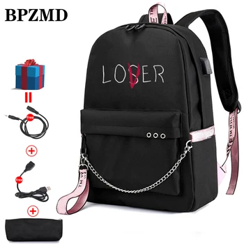 

loser or lover Women Laptop Travel Bags School Student Multifunction Canvas Backpack Nylon Mochila Teenage Notebook Pusheen Bags