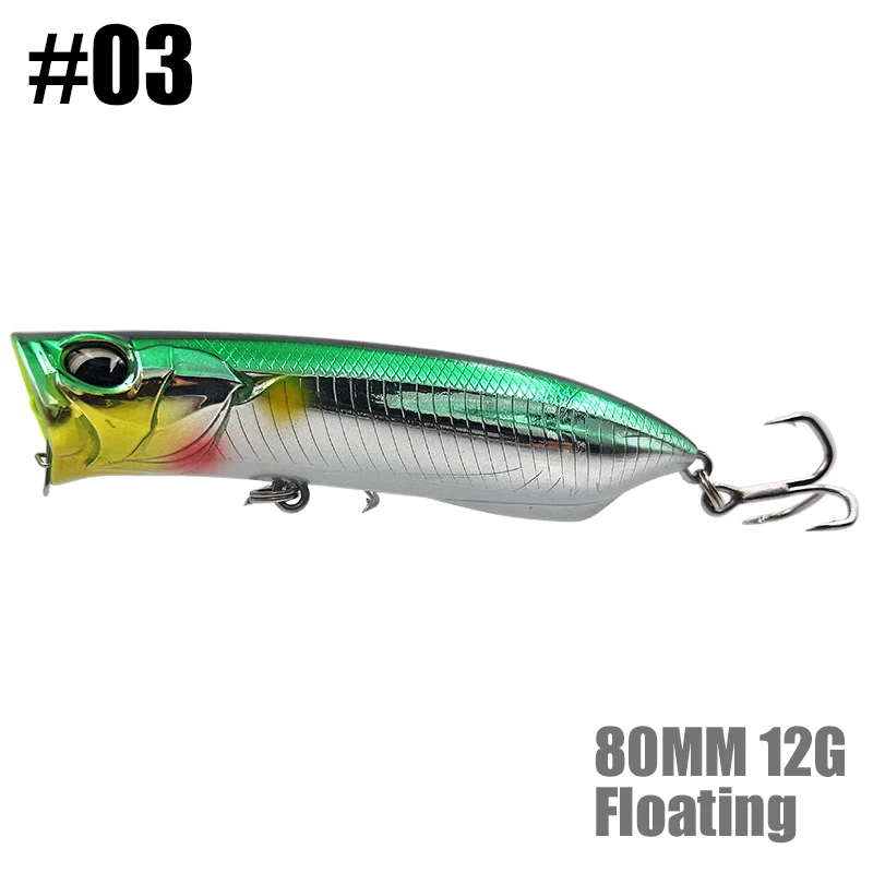 COLOR 3 RC-BOMBER80, новинка, Поппер, рыболовные приманки, верхняя вода, искусственные снасти для окуня, форели, щуки - Цвет: COLOR 3