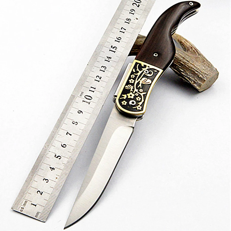 5cr15 нож из нержавеющей стали, складной нож с резной деревянной ручкой, тактический охотничий нож, многоцелевой барбекю, кемпинг