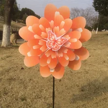 Бабочка Пион цветок красочный ветер Спиннер ветряная мельница домашний сад Декор E65B