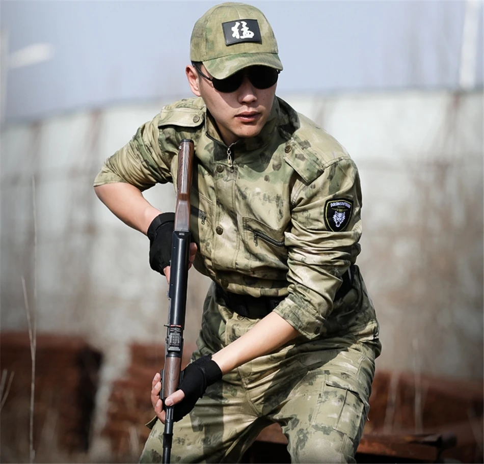 Мужская тактическая Камуфляж Армейская военная форма Униформа охотничьи куртки спецназ рубашка Солдат обучение на открытом воздухе комплект одежды