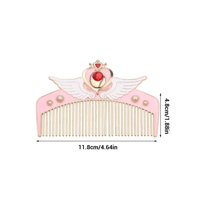 Anime Sailor Moon Hairdressing Comb Cosplay Props Cardcaptor Sakura Pink Woman Cartoon Metal Pettine Originality Gift with bag