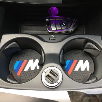 

2pcs For BMW M3 M5 M6 X1 X3 X5 X6 E34 E39 E36 E60 E90 E46 Cup holder pad Car non-slip water coaster Silicone Mat car accessories