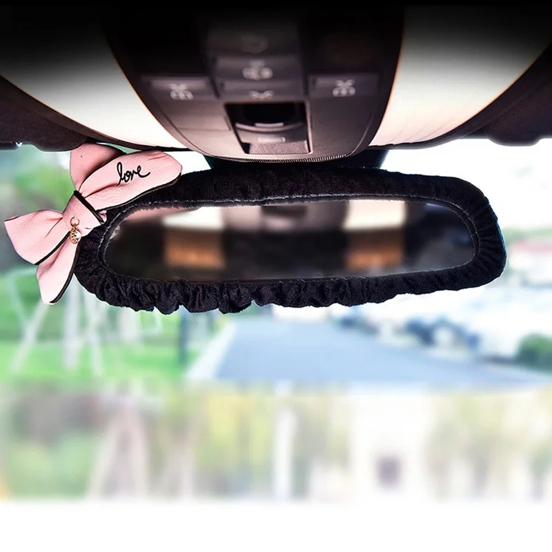 Car Rearview Mirror Cover Plush Decoration Accessories for Women and Girls carbon fiber mirror cover rearview mirror protector rearview mirror cover
