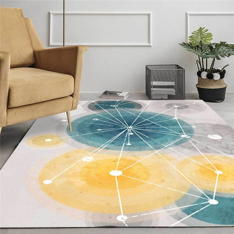 

Geometric Circles Lines Carpet Abstract Pattern Printed Soft Carpets For Living Room Anti-slip Rug Floor Mat Home Decor Tapis