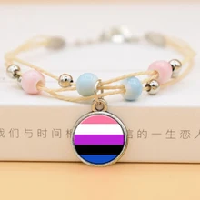 Гей Прайд Керамика браслет Радужный Флаг украшения для геев ручной работы вышитый бисером плетеные браслеты ювелирные изделия