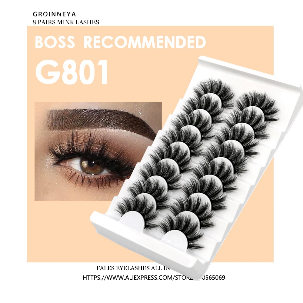 GROINNEYA 5/8/10 Pairs 3D Faux Mink Eyelashes Natural Thick Long False Lashes Dramatic Fake Eyelash Eyes Makeup Extension Beauty eyelash extensions fake eyelashes eyelash extension eyelash extension lashes false eyelashes