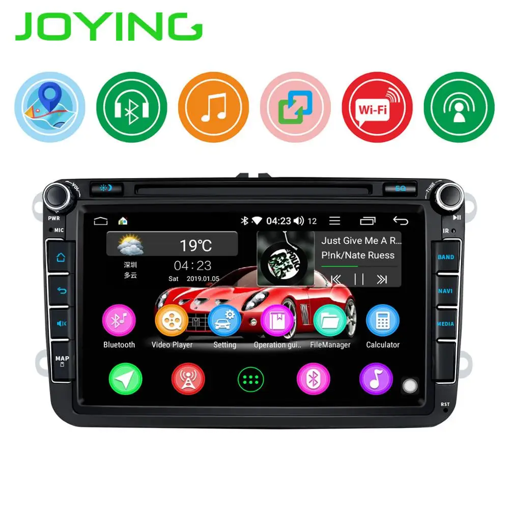 Excellent 8"Head Unit  BT WIFI Android 8.1 Car Radio Stereo For Volkswagen VW Passat Skoda Golf GPS Navigation NO DVD Player Steering Whee 2