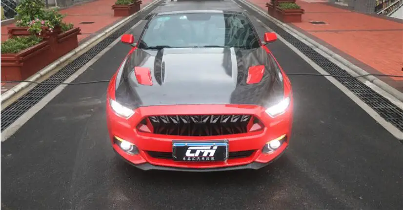 Mustang ABS краска передний бампер автомобиля Гонки Грили решетка Вокруг Накладка для Ford Mustang