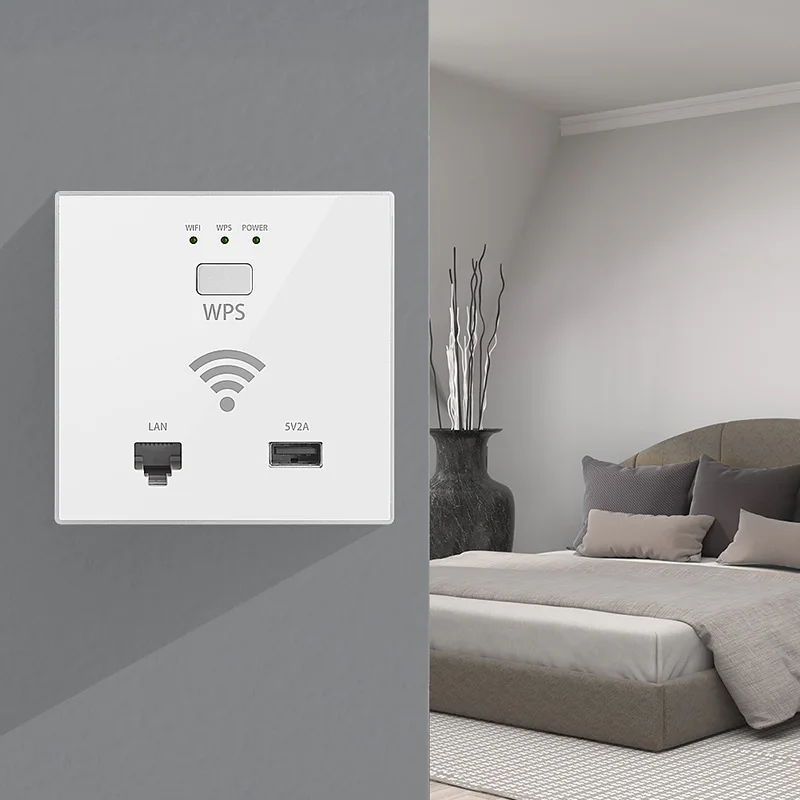 300 Мбит/с в стене Wi-Fi маршрутизатор точка доступа беспроводной разъем AP для отеля проект поддержка AC управление и RJ45 USB WPS шифрование