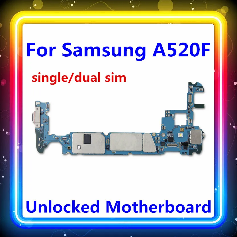A5 материнская плата разблокированная для samsung Galaxy A5 A520F материнская плата 32 Гб Одиночная/dual sim A520F протестирована с логической платой ОС Android