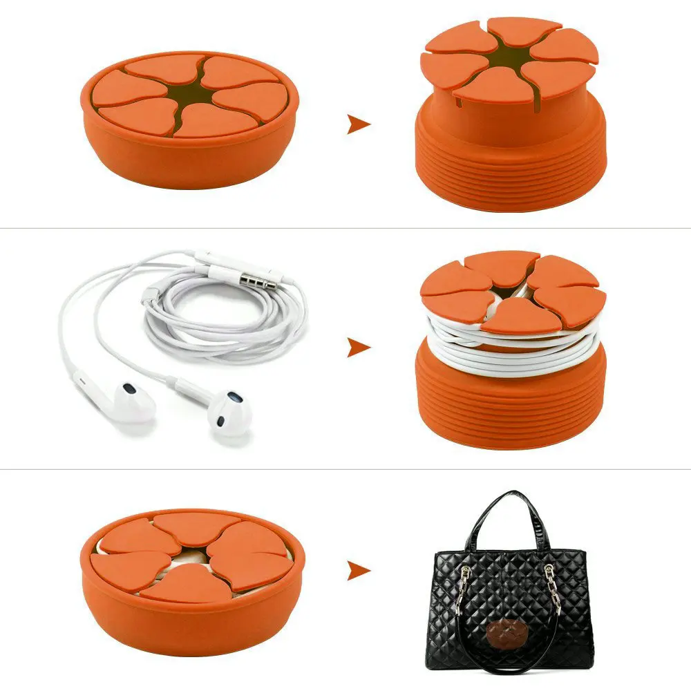 

Stylish delicate Silicone Mini Earphone Holder Carrying Hard Case Winder Stretch Earbud Storage Easy Carry Holder Winder