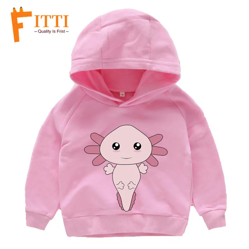 T127B-YM-pink Axolotl/Детские толстовки с капюшоном; Детский свитер; сезон осень-зима; толстовка с капюшоном - Цвет: T127B-YM-pink