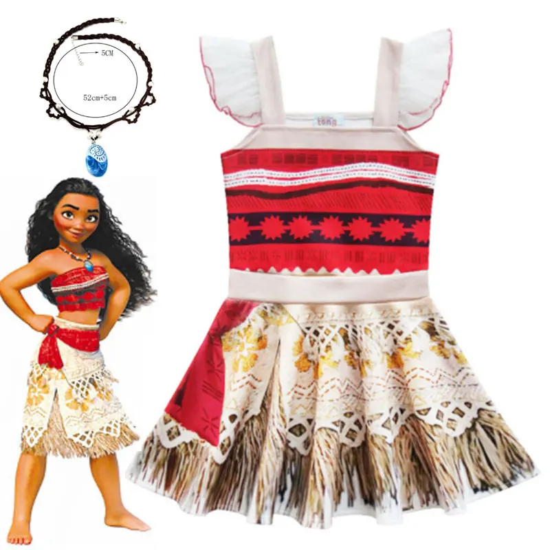 Новинка 2020 года Вечерние платья для девочек Костюм Моана детей Платье принцессы