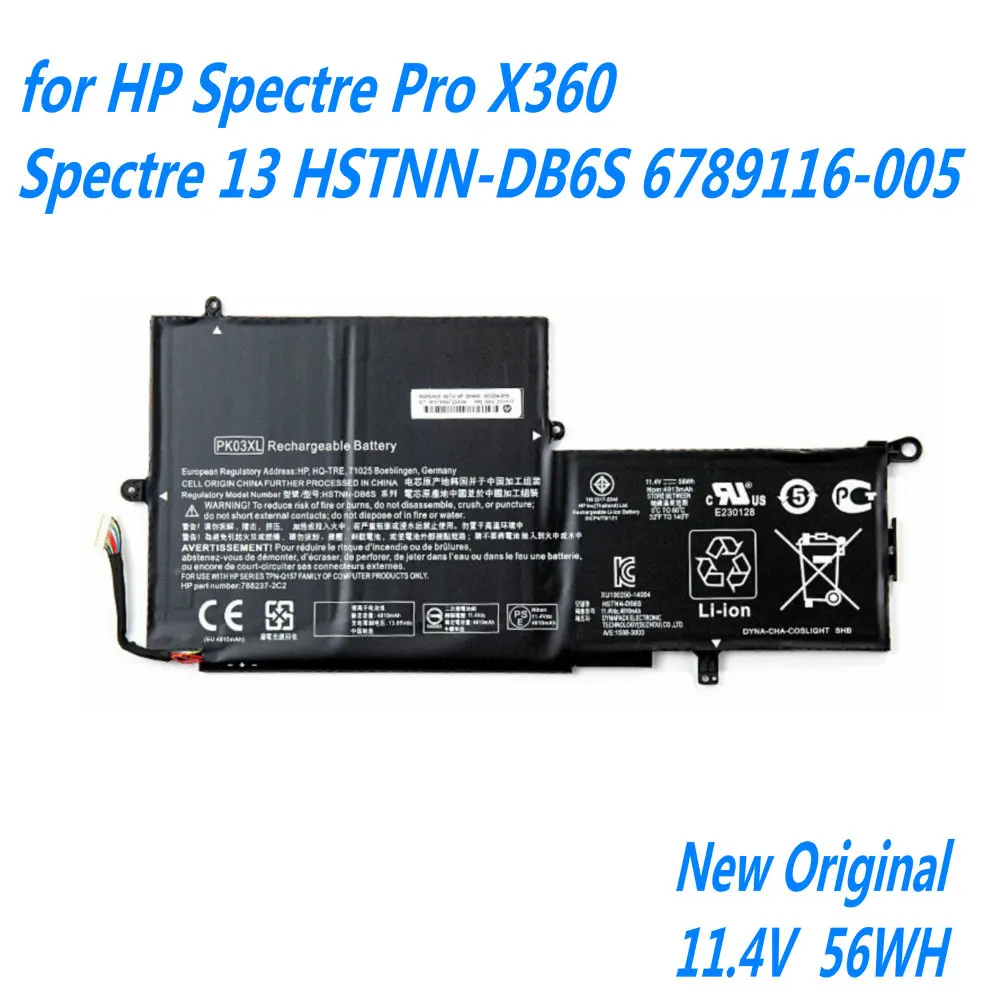 Оригинальный аккумулятор PK03XL для ноутбука HP Spectre Pro X360 13 HSTNN-DB6S 11 4-005 6789116 в 56 Вт/ч |