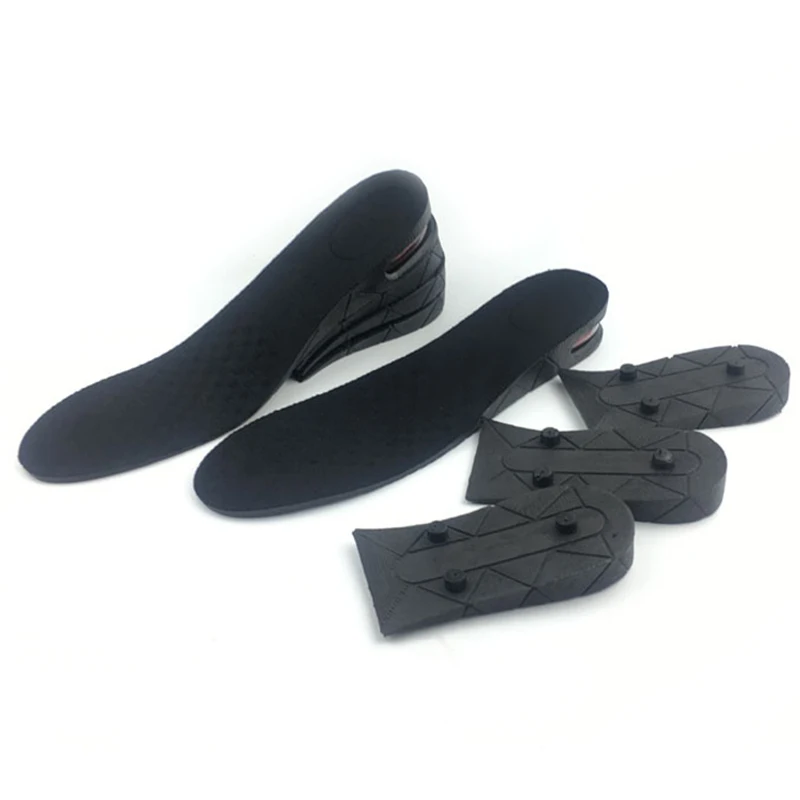 

New Arrival 1 Pair Height Increase PU Shoes Insoles Multi Layer Air Cushion Taller Heel Insert