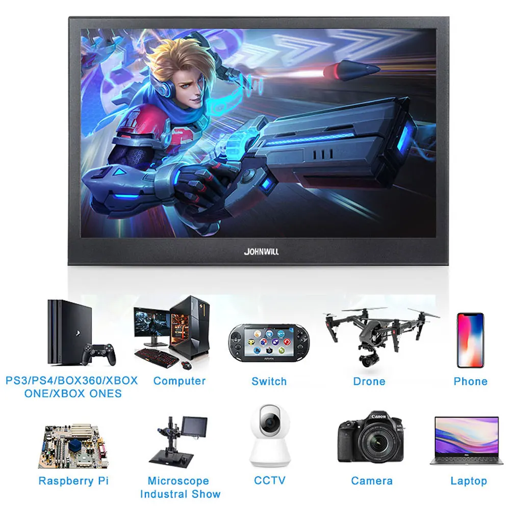 Portable monitor 15.6 inch Touch screen HD lcd HDMI USB display for Computer PC PS4 x360 1080P IPS