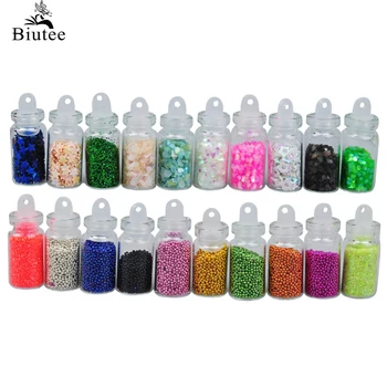 

Biutee 20 Colors Mix UV Gel Nail Art Glitter Powder Mini Ball Paillette For UV GEL Acrylic Powder Nail Art Decoration Tips DIY