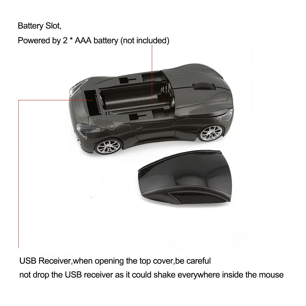 CHUYI Wireless Sports Car Model Mouse Optical Mouse 1600DPI Ergonomic Gaming Mice With USB  For Computer PC Xiaomi Laptop Gift