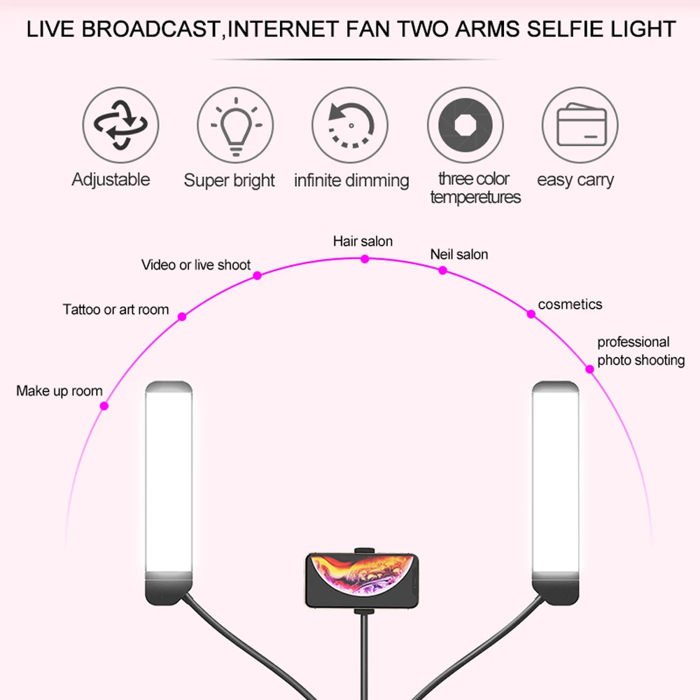 MAMEN Selfie Ring Light светодиодный приглушаемая Фотографическая подсветка для Youtube Studio